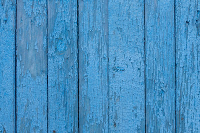 Full frame shot of blue wooden fence