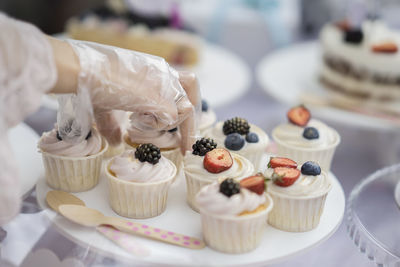 Close-up of cake on table