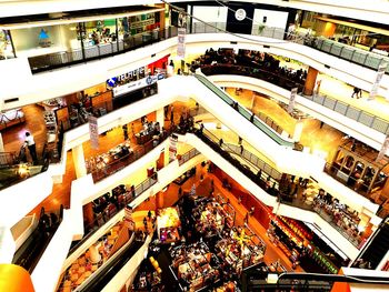 High angle view of shopping mall