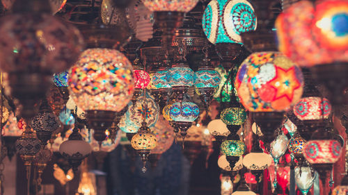 Close-up of illuminated christmas tree