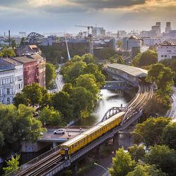 The berlin subway u-bahn at möckernbrücke.