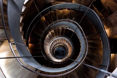 Directly below shot of spiral staircase