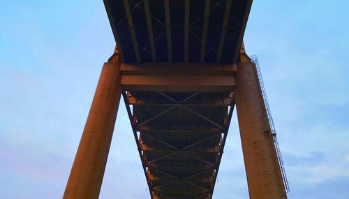 Low angle view of built structure against blue sky