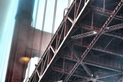 Low angle view of suspension bridge