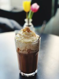 Close-up of glass of coffee