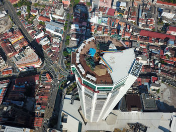 Aerial view the top skywalk in morning.