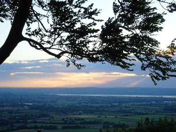 Scenic view of landscape at sunset