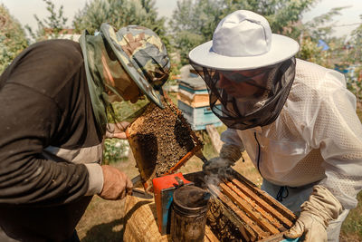 Low section of people working