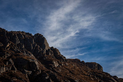 Himalayan breathtaking landscape with bright blue sky