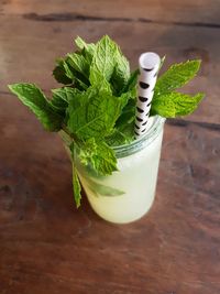 View of drink on table