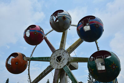 Low angle view of ferris wheel against sky