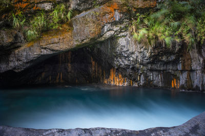 Scenic view of waterfall