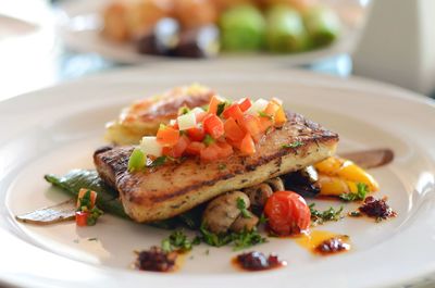 Close-up of served food