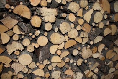 Full frame shot of logs