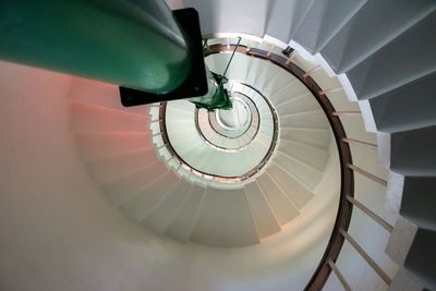 High angle view of spiral staircase