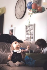 Father and daughter at home