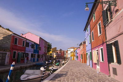 Narrow alley along buildings