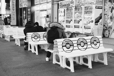 People sitting at restaurant cafe