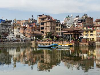 Reflection of buildings in water