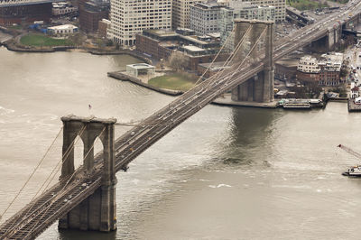 High angle view of bridge over river