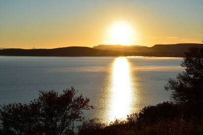 Sunset over lake
