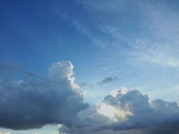 Low angle view of clouds in sky