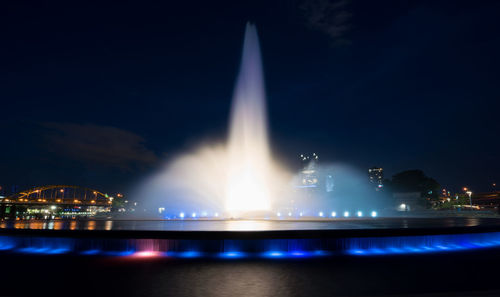 Illuminated city at night