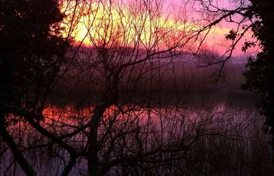 Sunset over lake