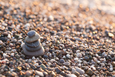 Close-up of stones on pebbles