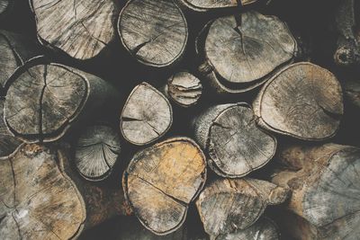 Full frame shot of logs