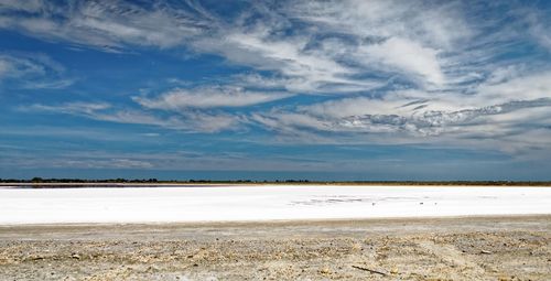 Scenic view of beach against sky