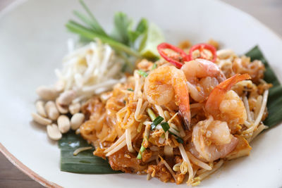 Close-up of served food in plate