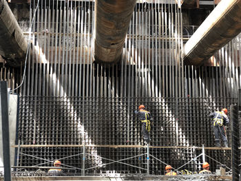 High angle view of construction site