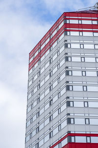 Low angle view of modern building against sky