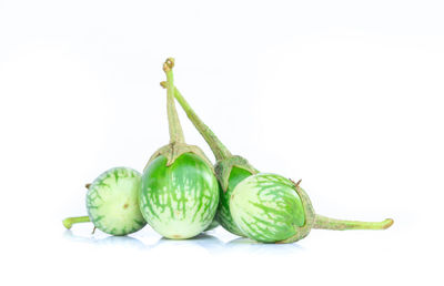 Close-up of fruits against white background