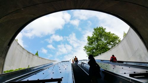 View of people on escalator