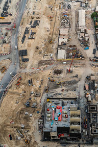 High angle view of city street