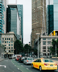 Traffic on road in city