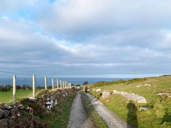 Scenic view of land against sky