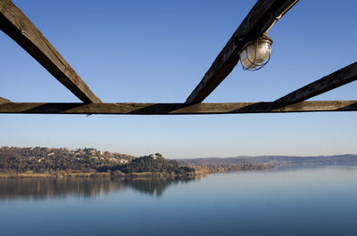 Low angle view of built structure against clear blue sky