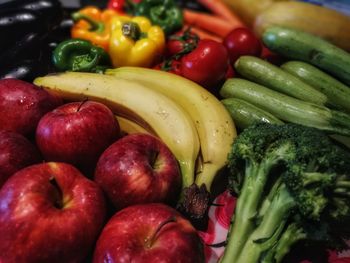 Full frame shot of fruit and vegetables 