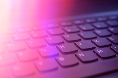 Close-up of computer keyboard on table