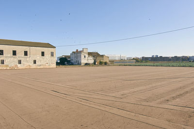 View of buildings against clear sky