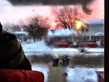 Snow covered woman in winter