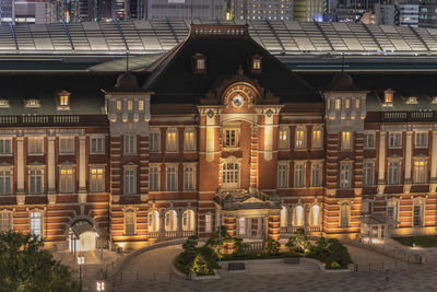 Night view of marunouchi side of tokyo railway station in the chiyoda city, tokyo, japan. 