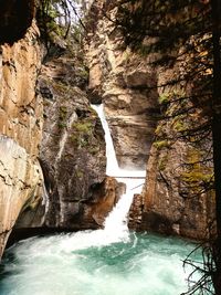 Scenic view of waterfall