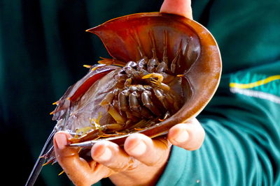 Midsection of person holding food