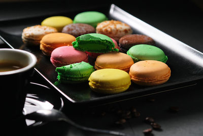 Close-up of dessert on table