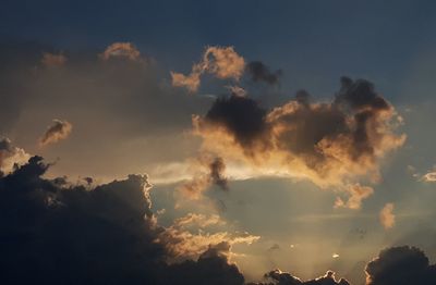 Low angle view of sky during sunset