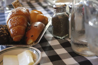 Close-up of food on table